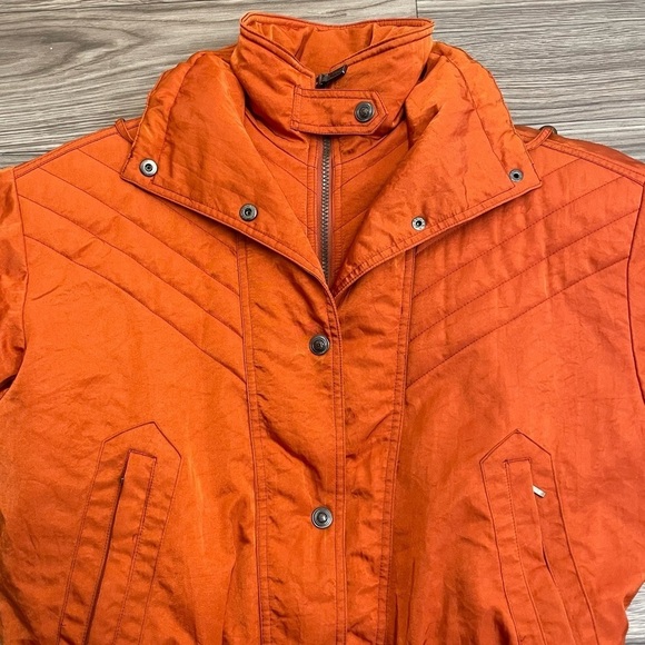 Fera Vintage Orange Ski & Snow Winter Softshell Puffer Jacket 70s 80s Style - Picture 6 of 14